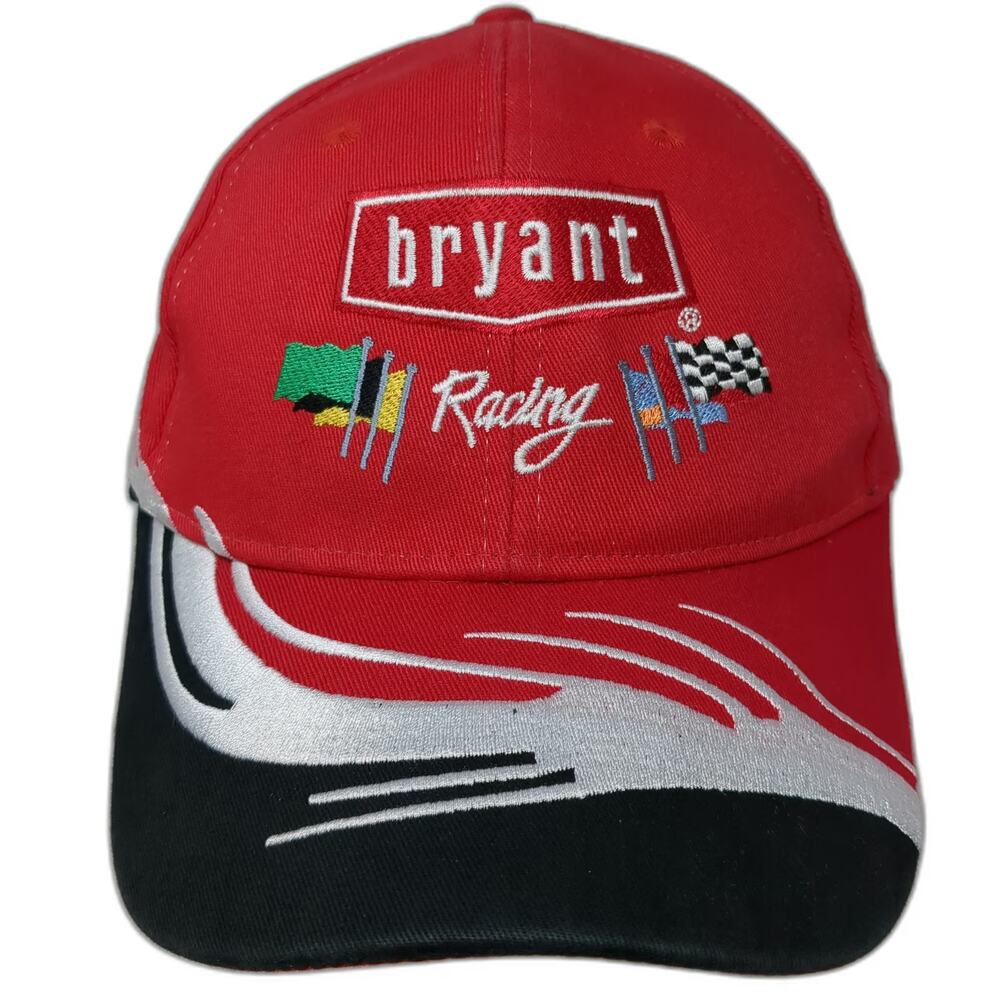 Bryant Racing Baseball Cap Red One Size Embroidered Flags Strapback hat Graphic